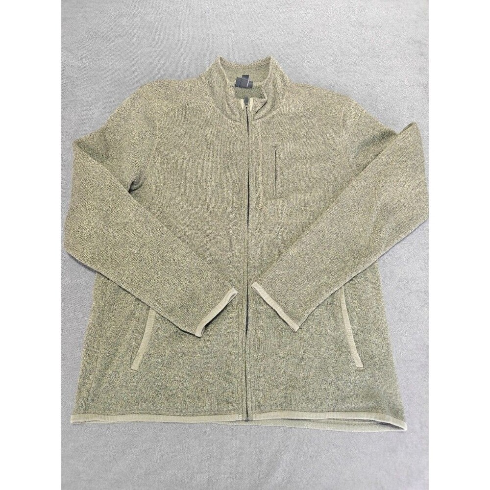 Zella Women’s Large Olive Green Full Zip Fleece Sweater Jacket Athletic
